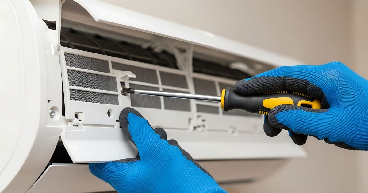 technician-repairing-air-conditioner-with-screwdriver_71837076